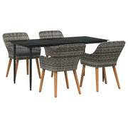 Set da Pranzo per Giardino con cuscino 5 pcs Grigio polyrattan 3261680