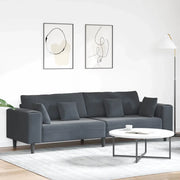 Divano Grigio scuro 250 x 77 x 76 cm Velluto 3335154