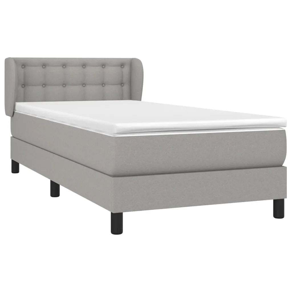 Giroletto a Molle con Materasso-Struttura Letto Grigio Chiaro 90x190 cm Tessuto 749014