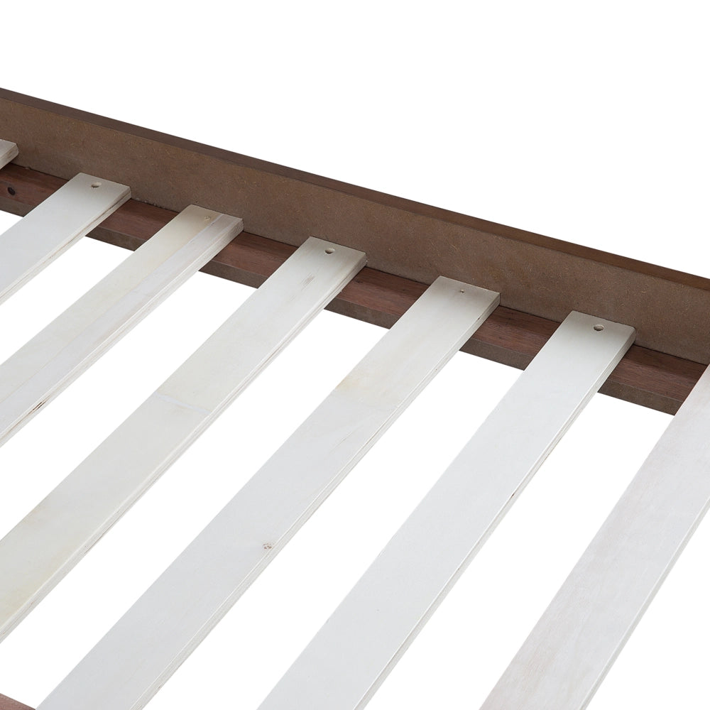 Letto 160 x 200 cm in frassino scuro 180 x 200 cm con rete a doghe