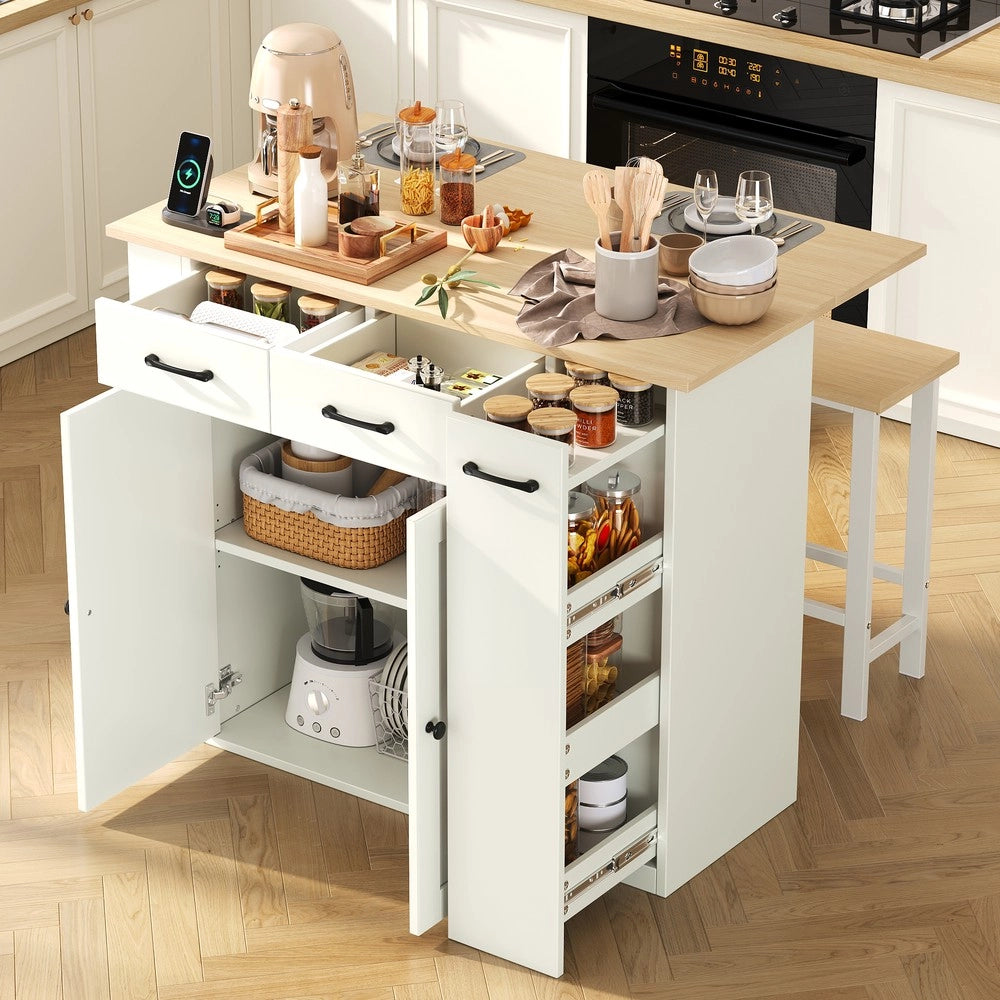 Tavolo da Pranzo Allungabile con Cassetti e 2 Sedie ¨C MINIMAL ¨C Bianco