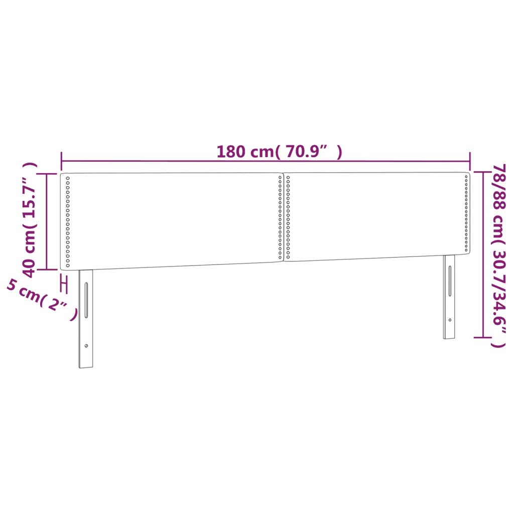 Testiera 2 pz-Set di 2 Testata-Testiera Decorativa Grigio Scuro 90x5x78/88 cm in Tessuto 125645