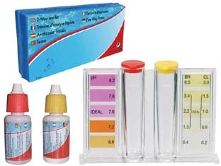 KIT TESTER CLORO, PH E BROMO CON REAGENTI LIQUIDI ML.20X2 - 4 pezzi