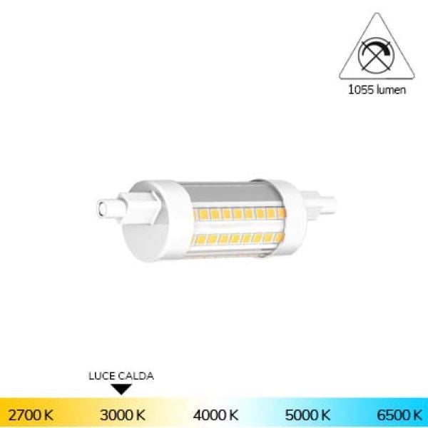 R7S LAMPADINA LINEARE DECENTRATA A LED 8,2W LUCE CALDA 3000K BOT LIGHTING
