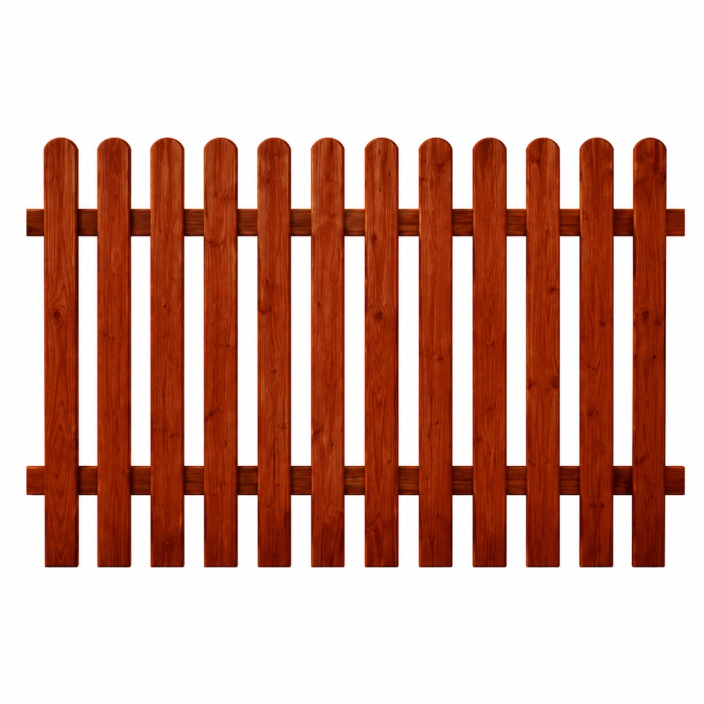 Staccionata In Legno Di Pino Per Giardino Orto E Recinzioni Decorative Con Doghe Arrotondate Barriera Outdoor Resistente Alle Intemperie 180 x 100 Cm Legno Scuro