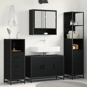 Set di mobili per il bagno 3 pcs Rovere Nero Legno multistrato