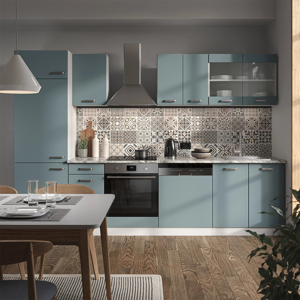 Vicco Cucina componibile Grigio-blu 300 cm , PL Marmo