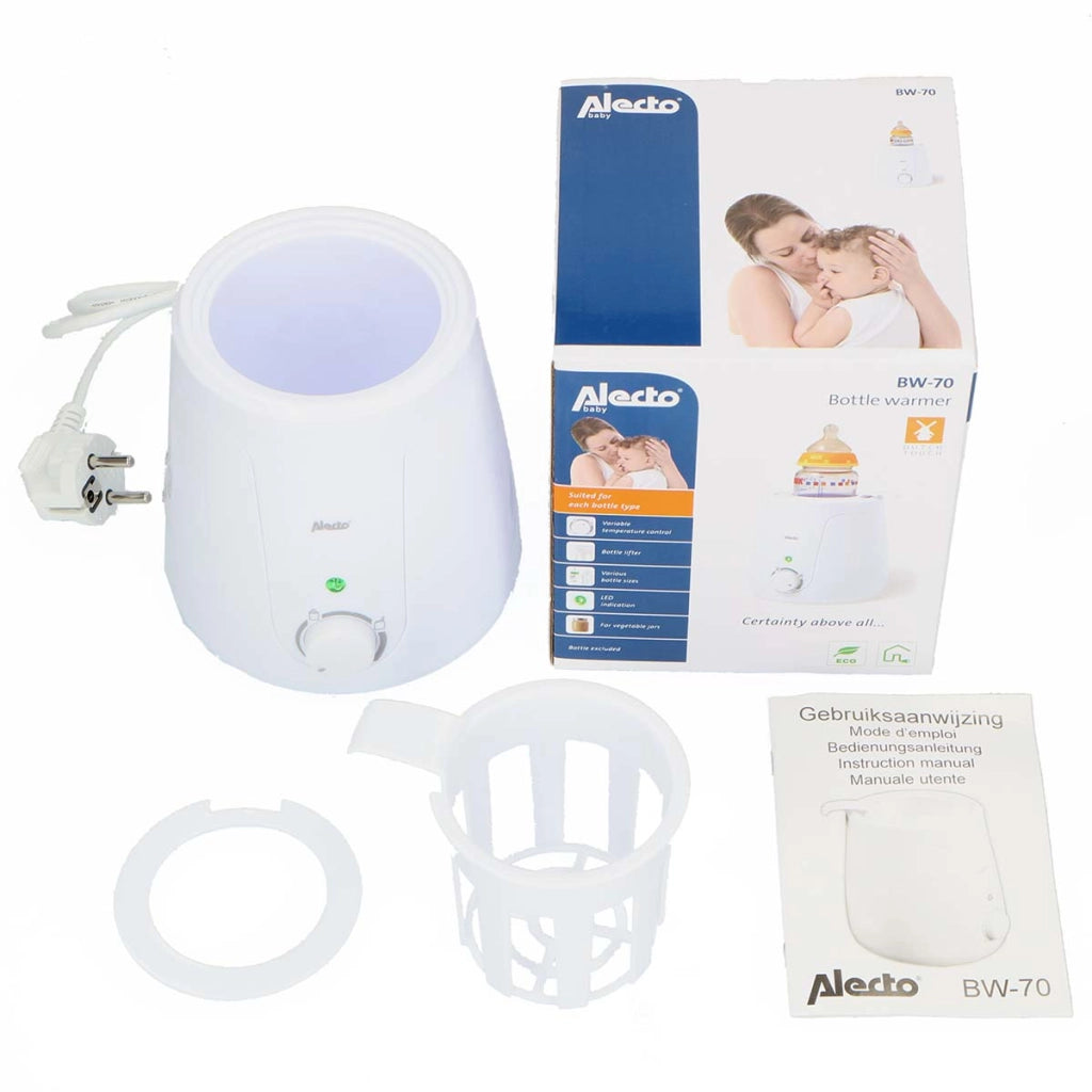 Scaldabiberon omogeneo con indicatore LED Modello BW-70 Bianco Alecto
