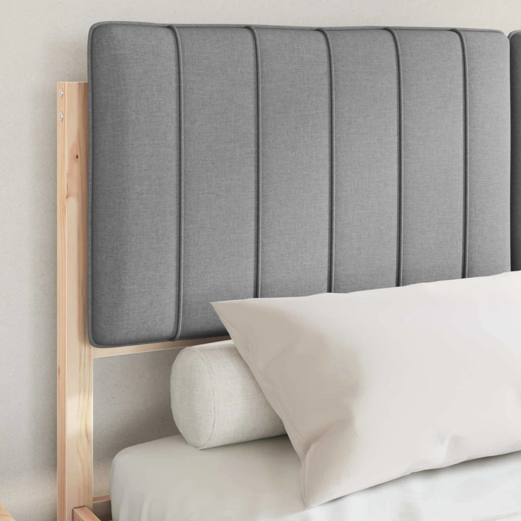 Letto con Testiera Rivestita-Struttura Letto con Testiera Grigio chiaro 135 x 190 cm 413522