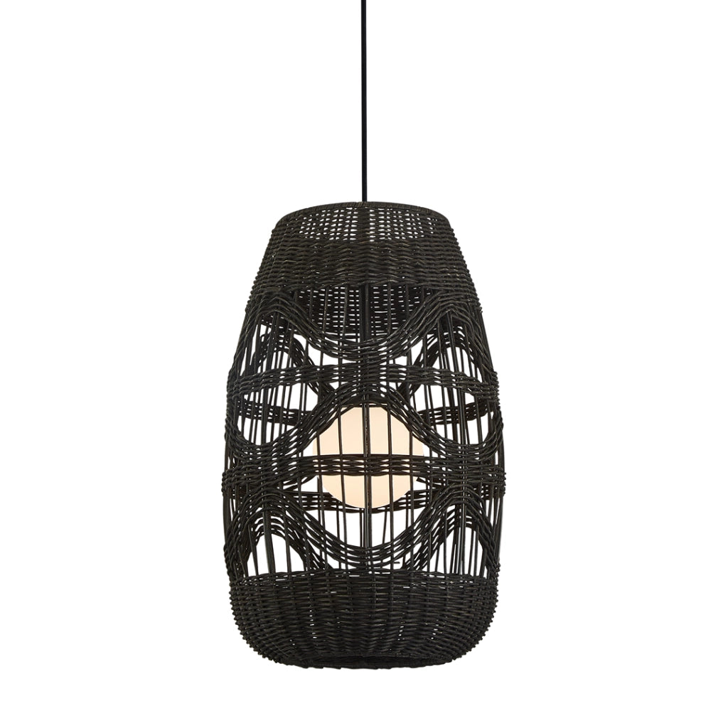 Lampada a sospensione boho Arona nera G9 Ø25 Milagro