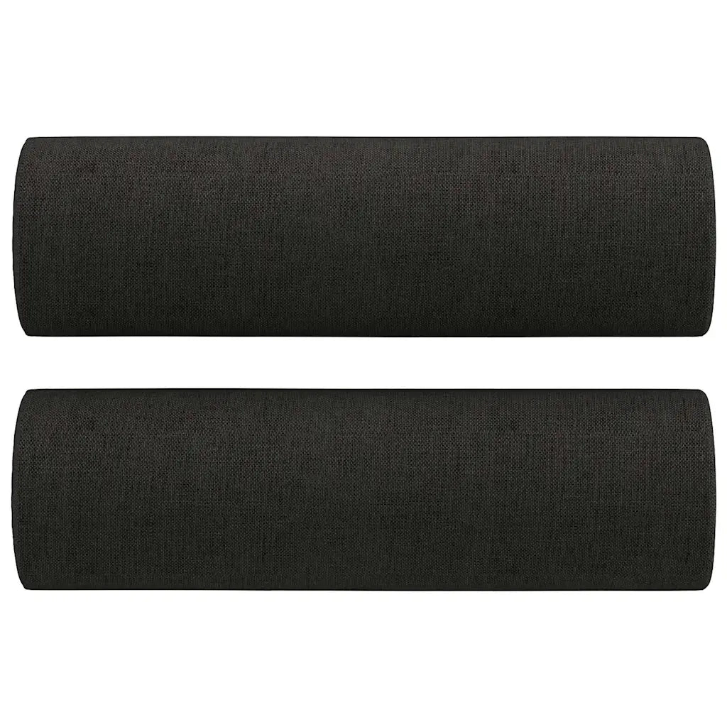 Divano a 2 Posti con Cuscini-Sofa 2 Posti con Cuscini Nero 140 cm in Tessuto 103554