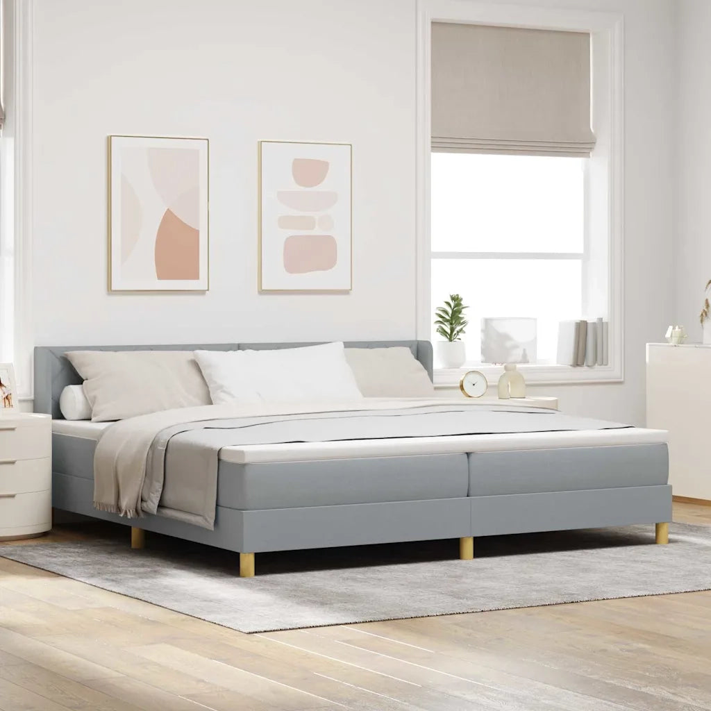 Letto a molle con materasso Grigio chiaro 200 x 200 cm Tessuto 3341377