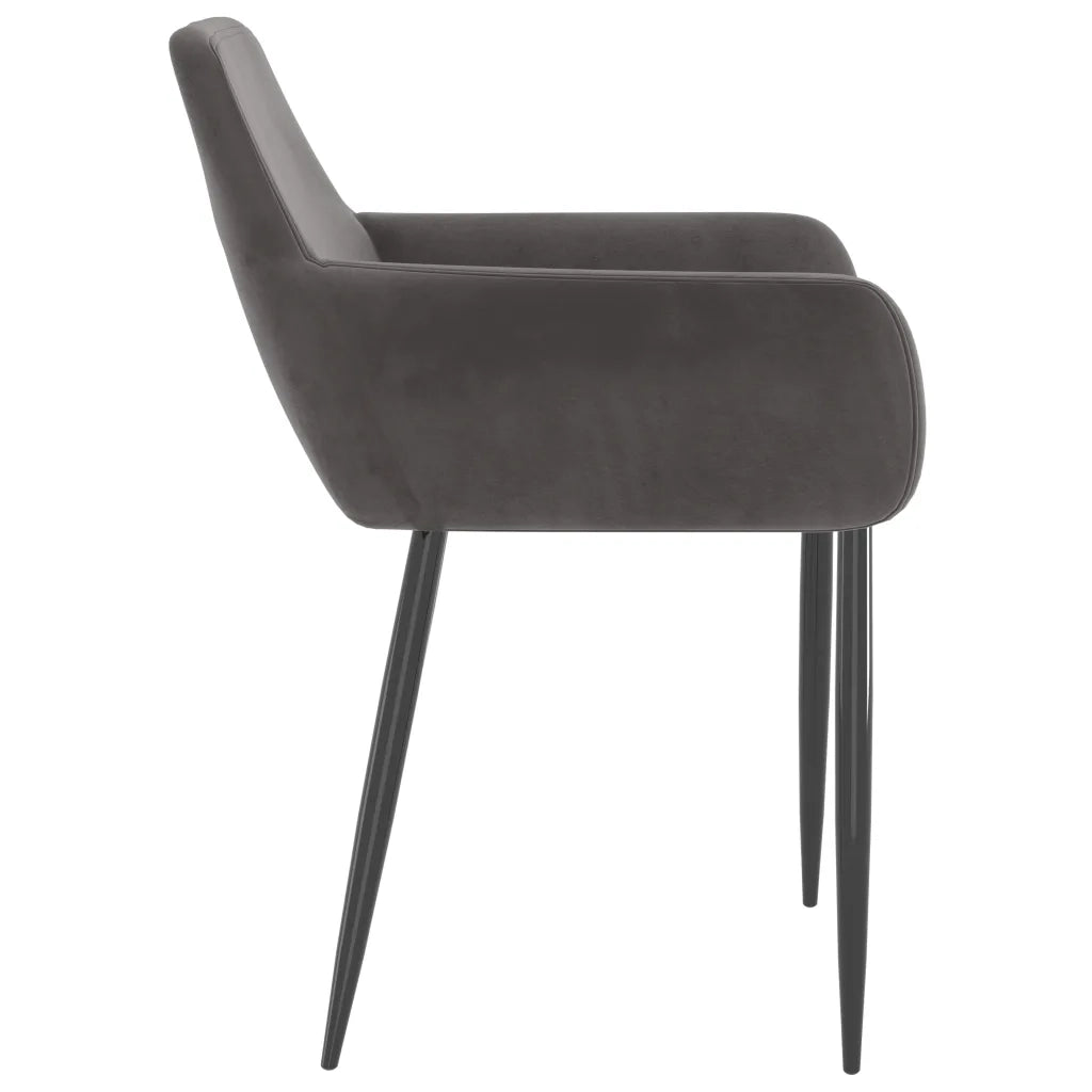 Sedie da Pranzo 2 pz Grigio Scuro in Velluto 323105