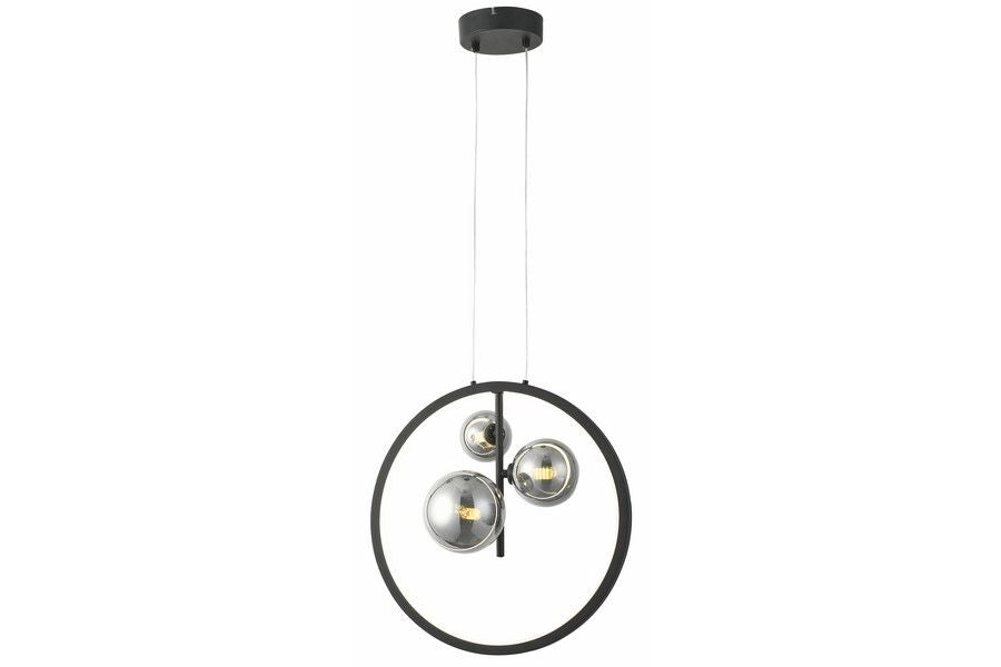 Lampada a sospensione nera ad anello Omaha Reality 20W