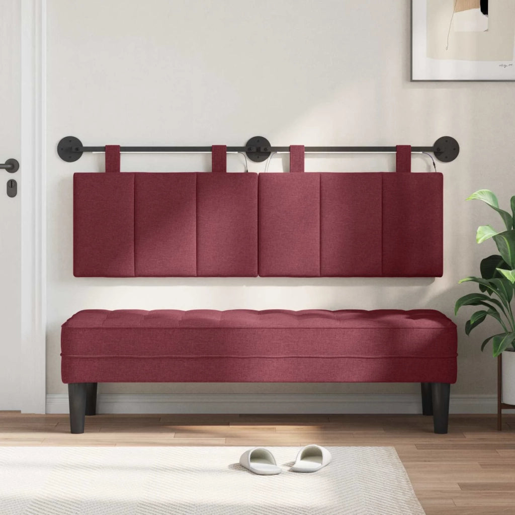 Testiera sospesa Con luce LED Rosso Vino Tessuto 3424792