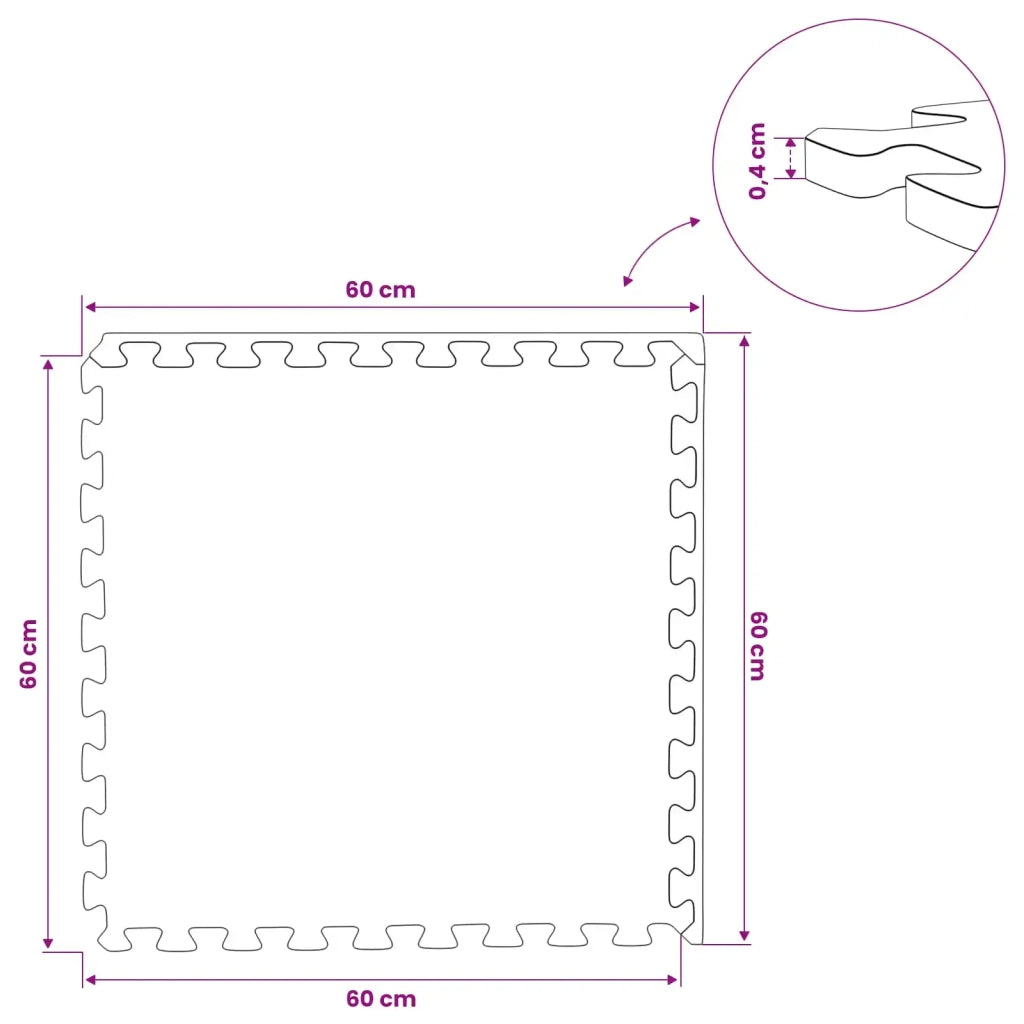 Tappetino per piscina 12 pcs Grigio 4,32 m² Schiuma EVA 3433289