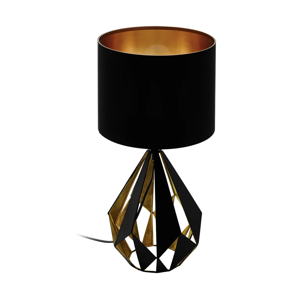 Lampada Da Tavolo Vintage Carlton 5 Acciaio Nero 1 Luce E27