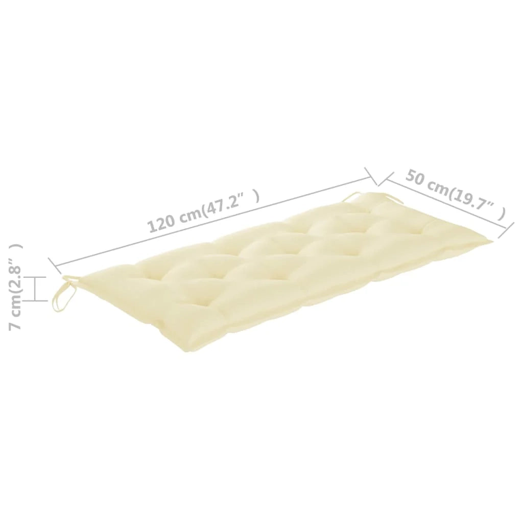 Panchina da giardino arredo esterno per patio terrazzo con cuscino 120 cm legno massello di acacia 02_0011356