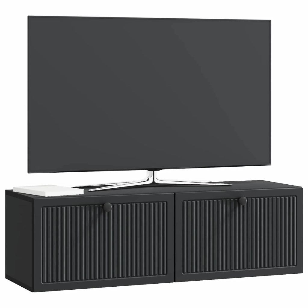 Mobile Porta TV da Muro-Credenza per TV sospesa Montaggio a parete Nero 98 x 31 x 30 cm 531606