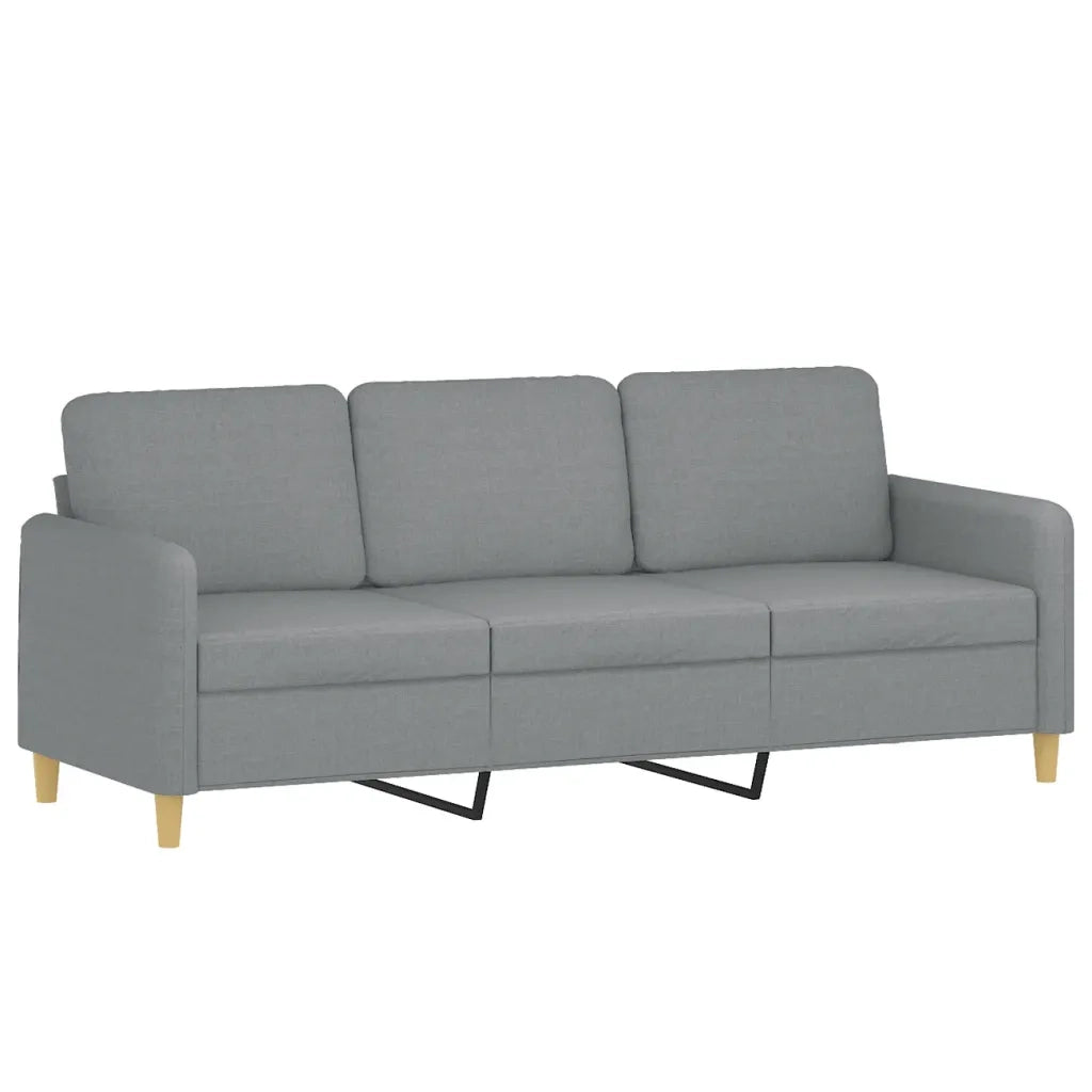 Set di Divani 2 pz con Cuscini Grigio Chiaro in Tessuto 3202118