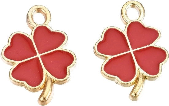 Emaille Klaver Bedels Premium - 200 pezzi - Creazione di Gioielli - Rosso Scuro