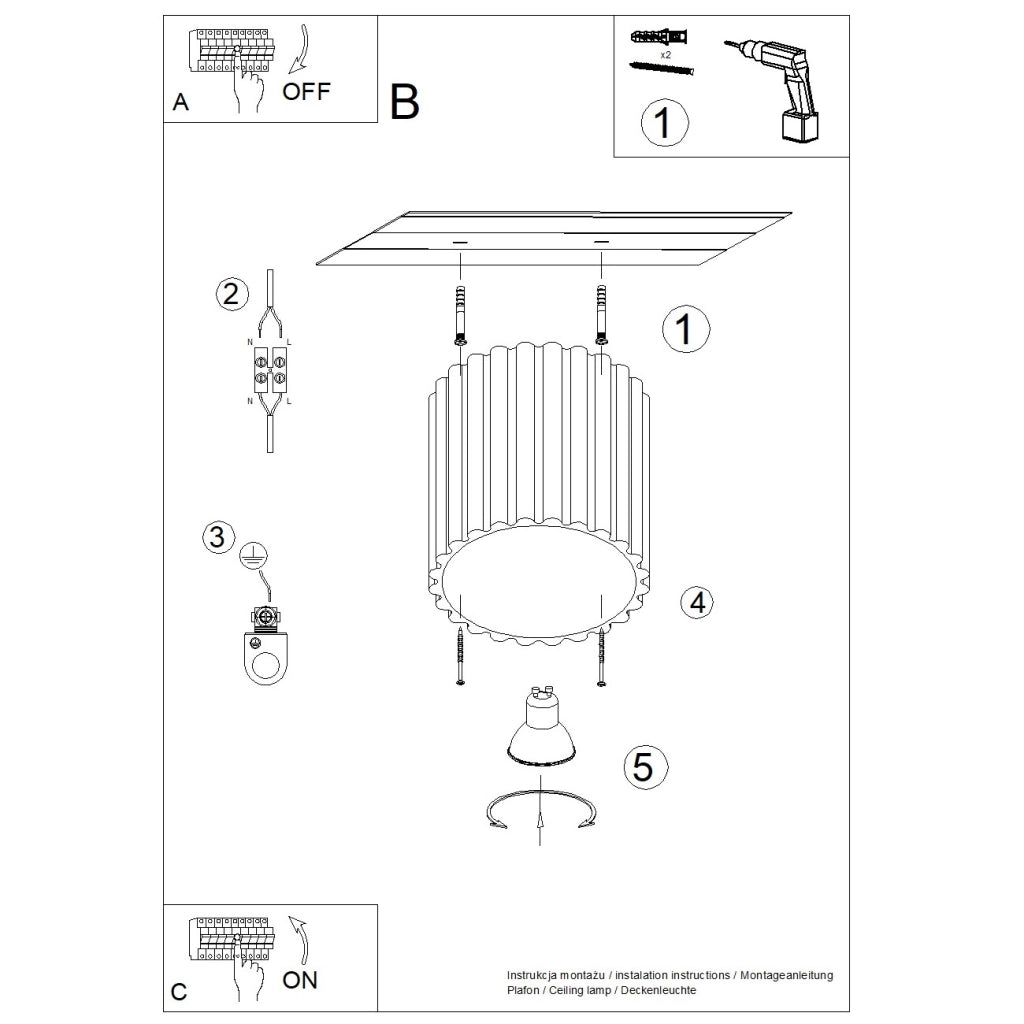 Lampada da soffitto AURA 1 beige GU10