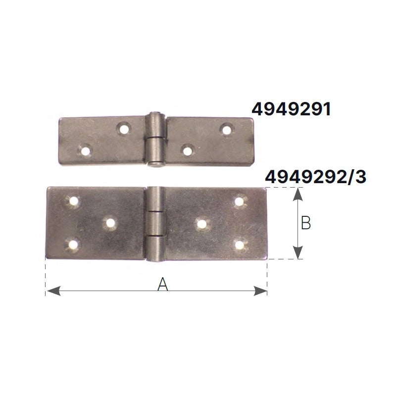 CERNIERA INOX MM.80 X 20 MIRROR POLISHED HINGES MM.90X30