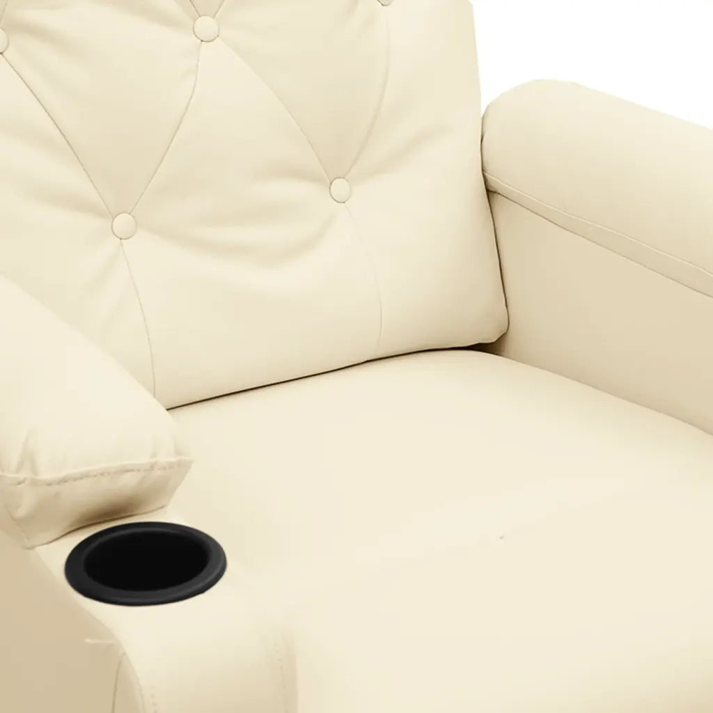 Poltrona | Sedia Relax Reclinabile Crema in Similpelle
