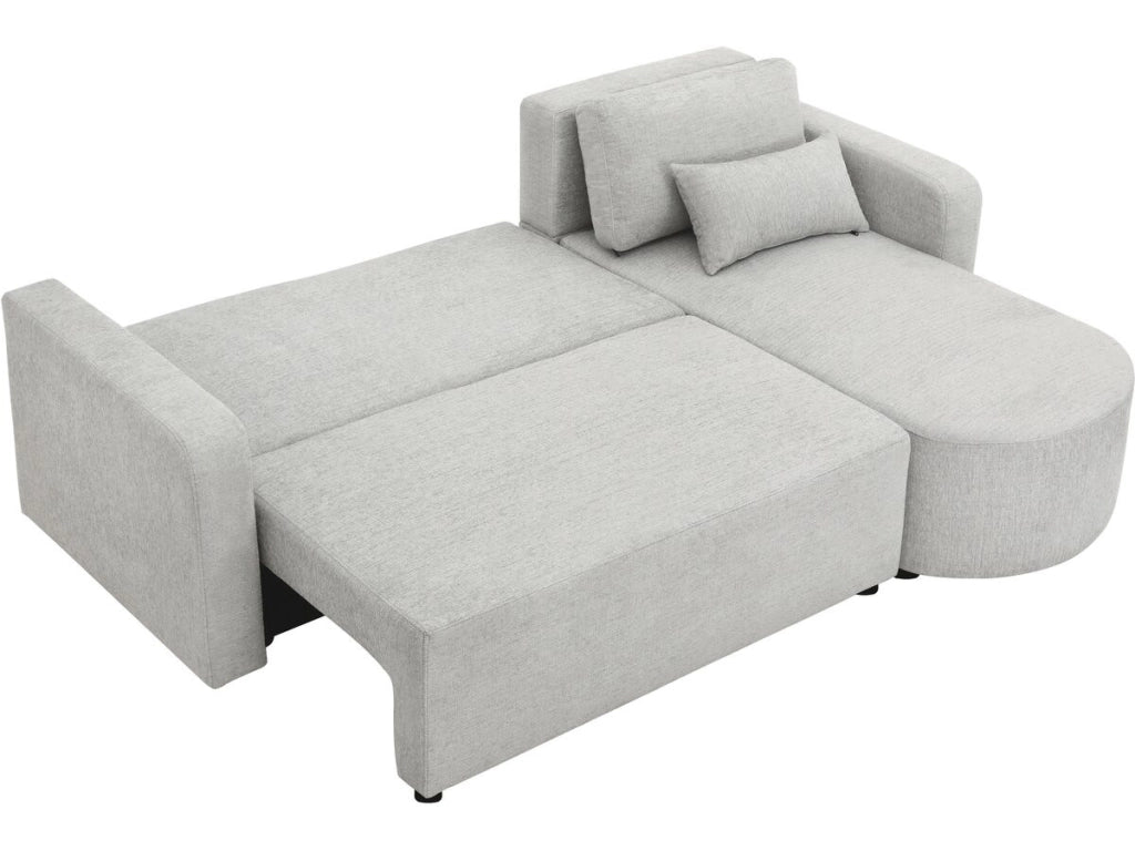Divano angolare reversibile e trasformabile in tessuto "Charles" - 3 posti - Grigio