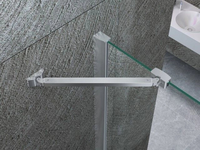 Box doccia in Cristallo 8 mm frameless due lati fisso piu' porta libro - Misura: 70 x 100 x 70 xh195cm