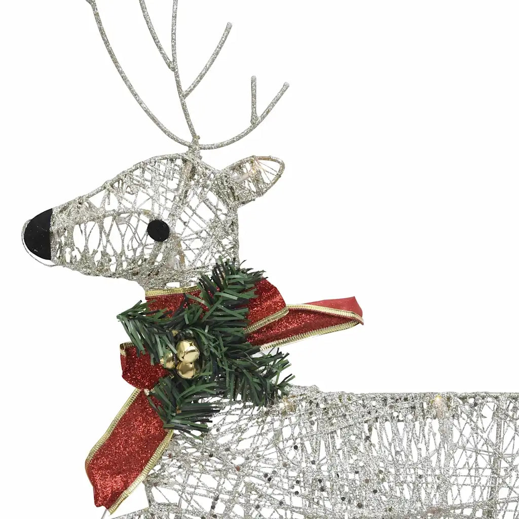 Renne e Slitta di Natale Decorazione per Esterni 60 LED Oro 289977