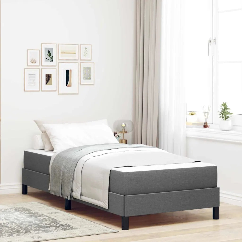 Letto a molle con materasso Grigio scuro 90 x 200 cm Tessuto 3398459