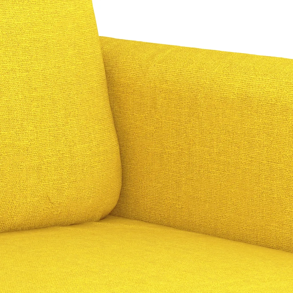 Set di Divani 2 pz con Cuscini Giallo Chiaro in Tessuto