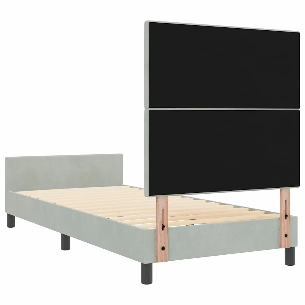 Letto a molle con testiera Grigio chiaro 90 x 200 cm Velluto 3344915