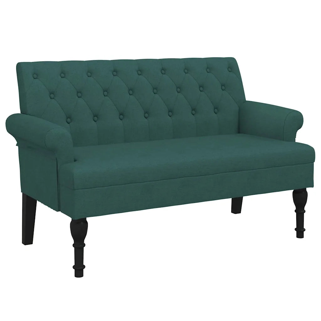 Panca con Schienale-Divano Sedia Verde Scuro 120x62x75,5 cm in Tessuto