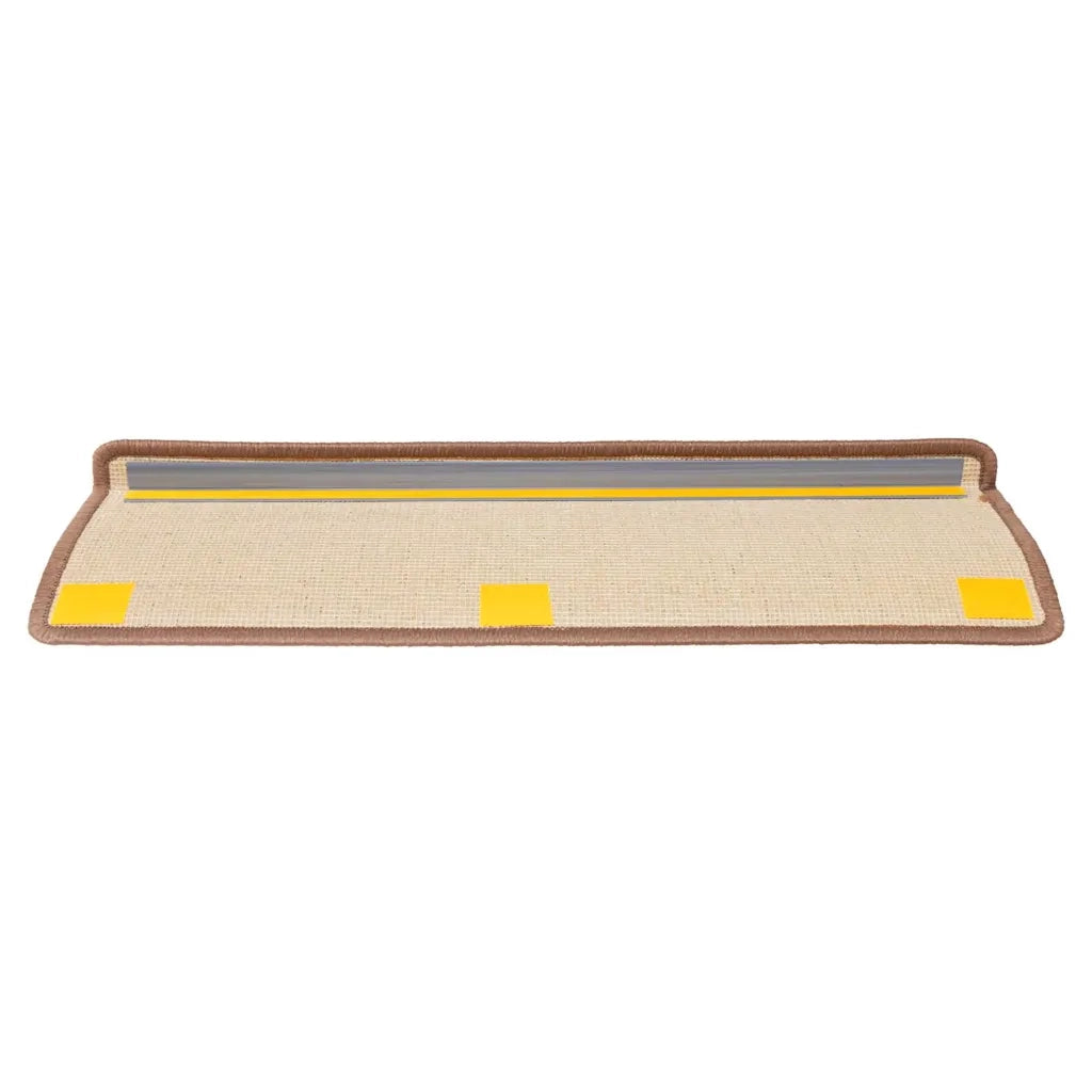 Tappetini per scale 30 pz 65x21x4 cm Marrone Bordo rettangolare 3365776