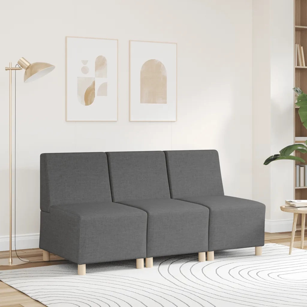 Divano componibile senza braccioli-Sofa Modulare-Divanetto grigio scuro 55 cm in tessuto