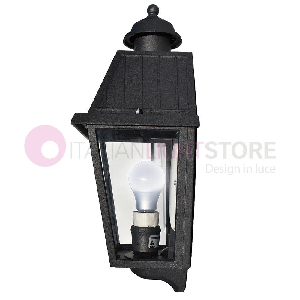 RIVALBA Mezza Lanterna a parete Applique per Esterno Vetri trasparenti GARDENLIGHT