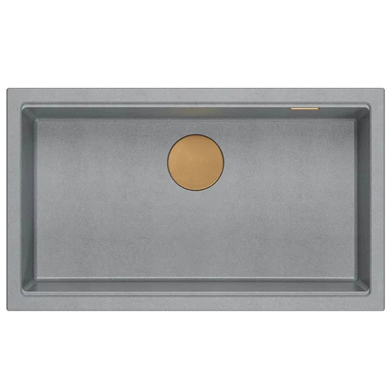 Lavello In Granito Logan 110 Grey Metallic Tappo rame spazzolato