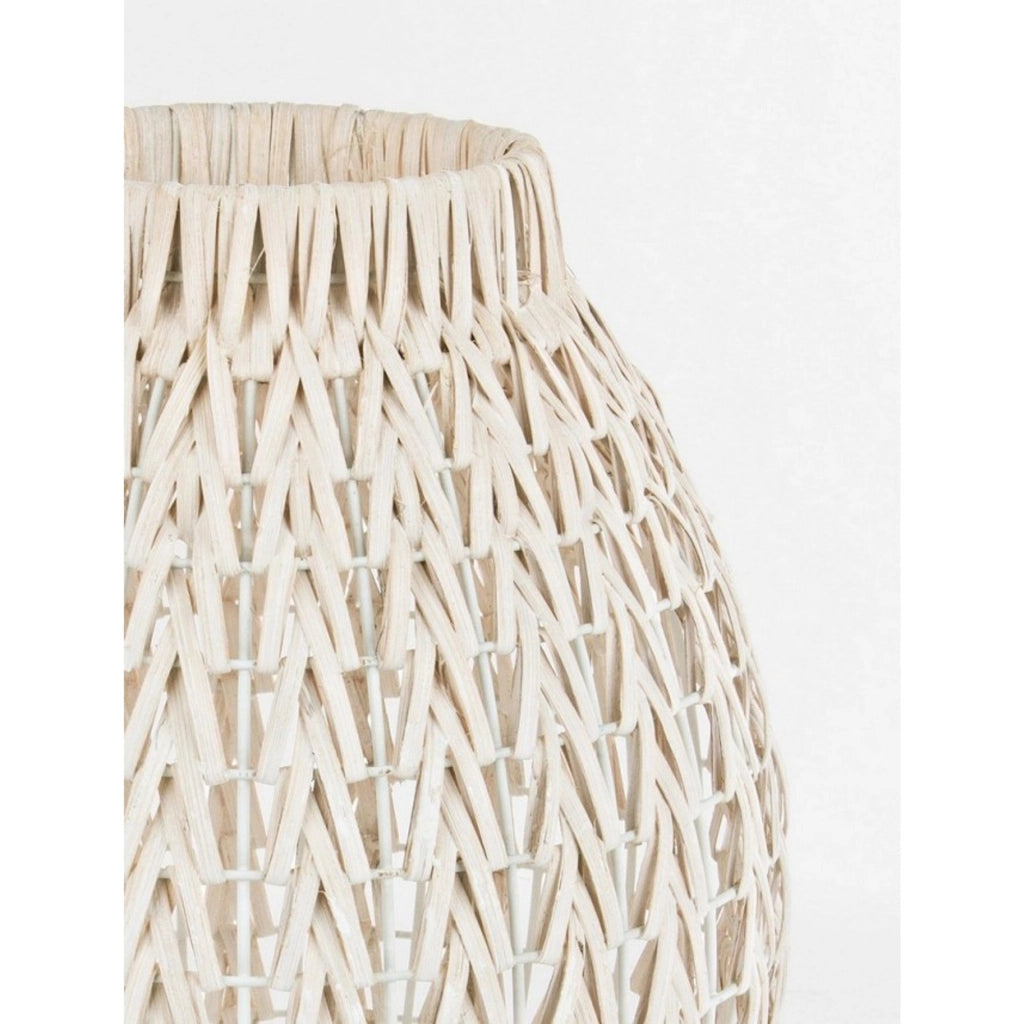 Lampada tav. atlas rattan sbiancato - h51