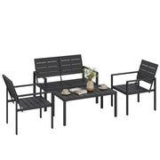 Set giardino 4 posti con divano 2 posti 2 poltrone tavolino ¨C Xylo ¨C nero