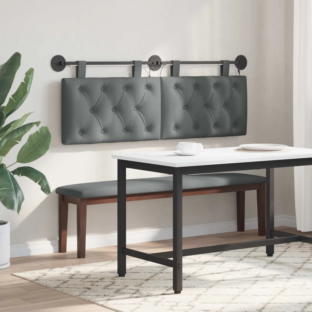 Testiera | Testata sospesa Con luce LED Grigio Scuro Tessuto