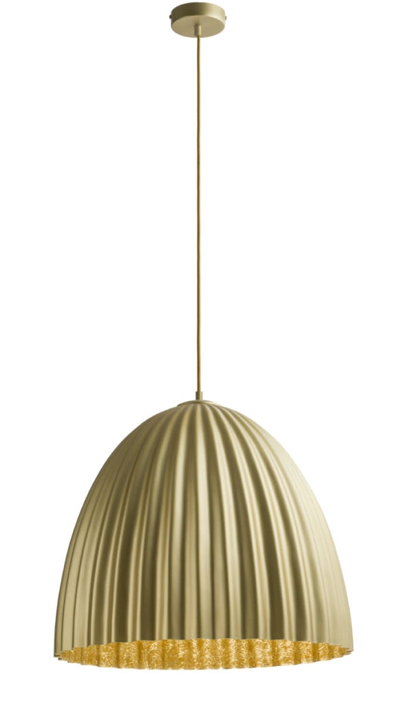 Lampada sospesa Telma oro ondulata Ø50 E27 Sigma Lighting