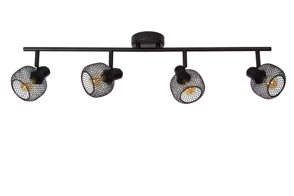 Plafoniera loft Maren 4 faretti nera 76cm E14 Lucide