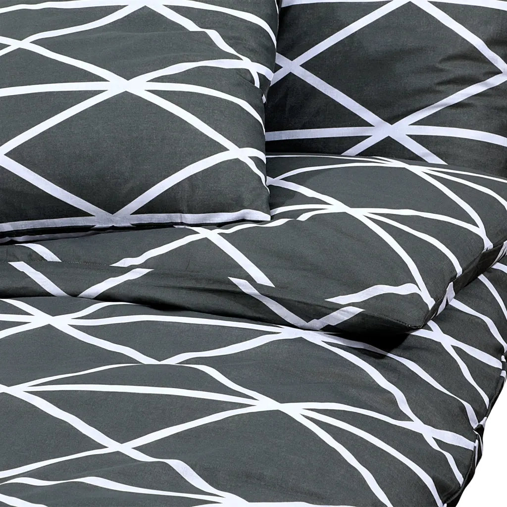 Set Copripiumino Grigio 240x220 cm in Cotone 136048