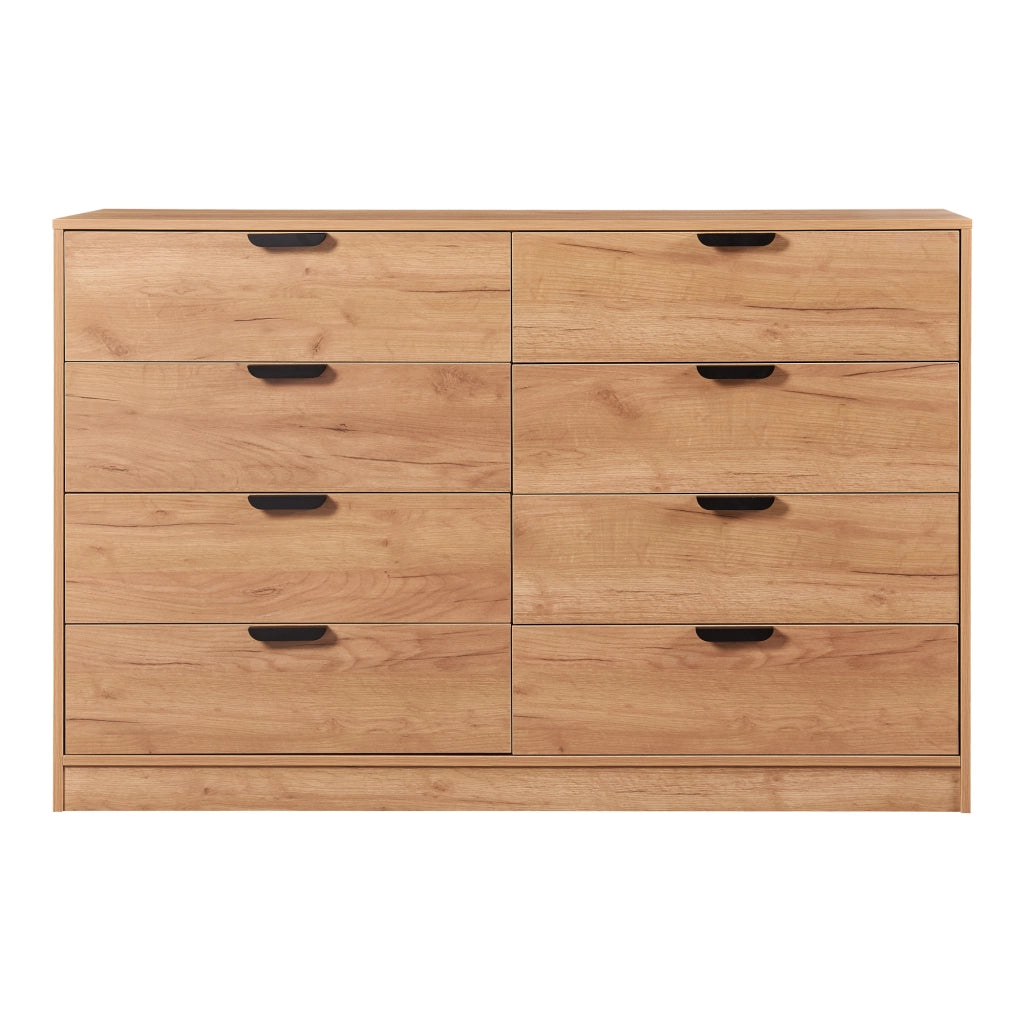 Comò Varkaus con 8 Cassetti - Effetto Rovere [en.casa]