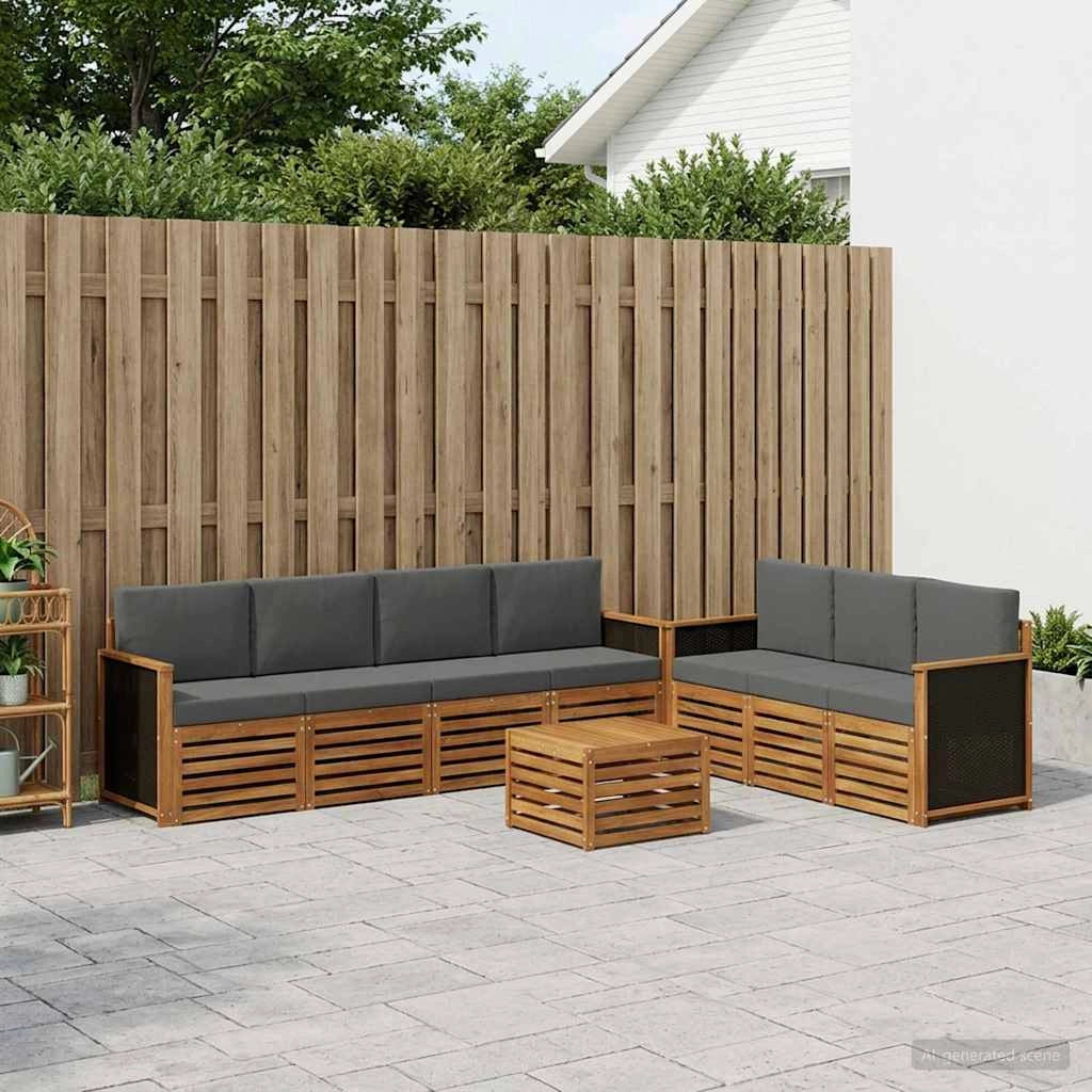 Set divani 8 pz Legno di Acacia Massello 3384103