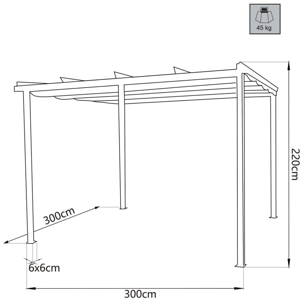Gazebo da Giardino 3x3 in acciaio poliestere - BRENNAN