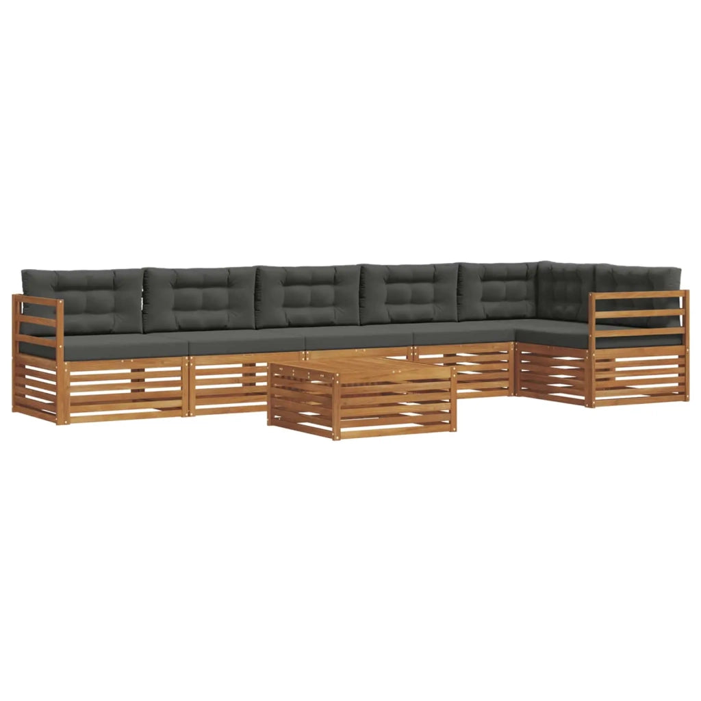 Set di divani da esterno con cuscino 7 pcs Naturale e Antracite 3373562