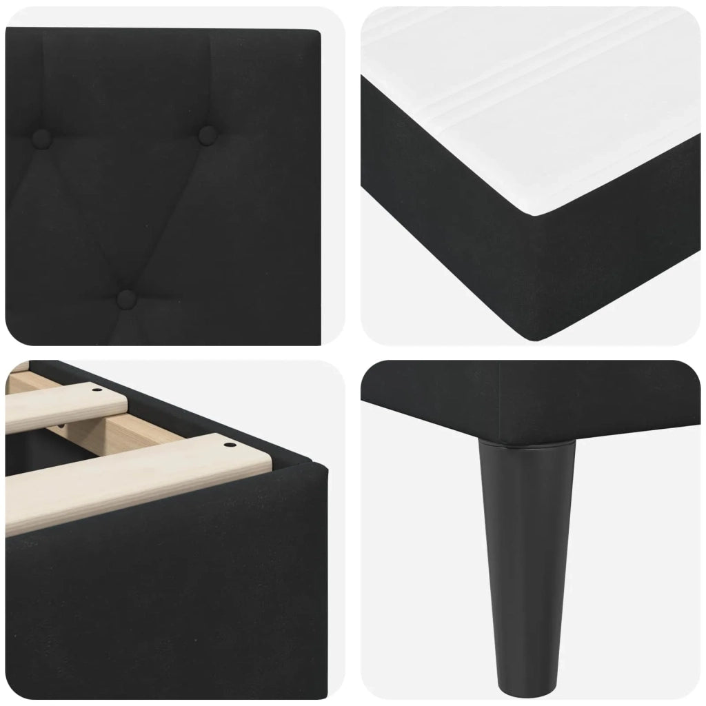 Struttura letto con materasso Nero 120 x 200 cm Velluto 3415046